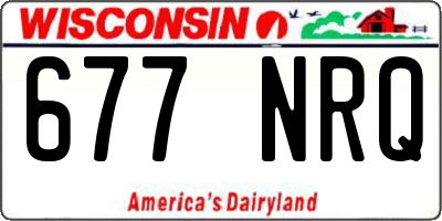 WI license plate 677NRQ