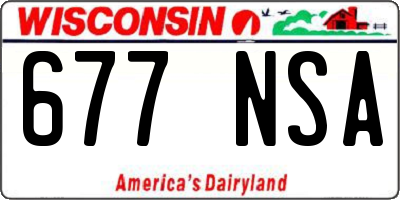 WI license plate 677NSA
