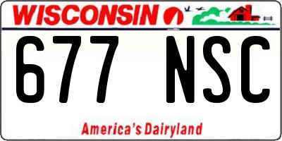 WI license plate 677NSC
