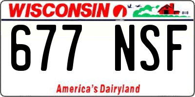 WI license plate 677NSF