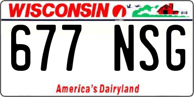 WI license plate 677NSG