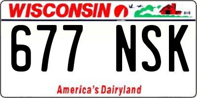WI license plate 677NSK