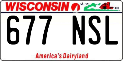 WI license plate 677NSL
