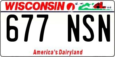 WI license plate 677NSN