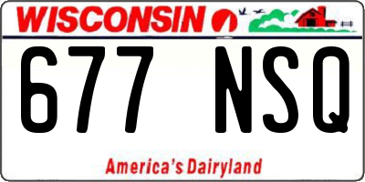 WI license plate 677NSQ