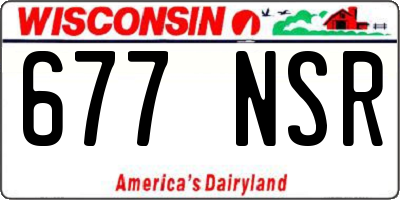 WI license plate 677NSR