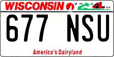 WI license plate 677NSU