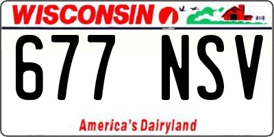 WI license plate 677NSV