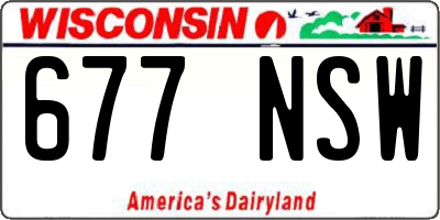 WI license plate 677NSW