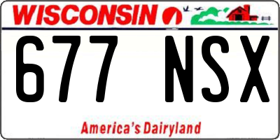 WI license plate 677NSX