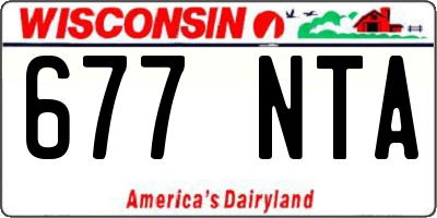 WI license plate 677NTA