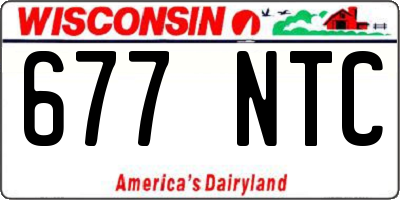 WI license plate 677NTC