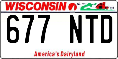 WI license plate 677NTD