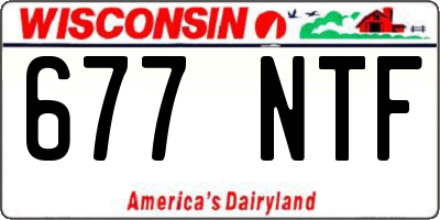 WI license plate 677NTF