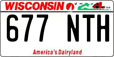 WI license plate 677NTH