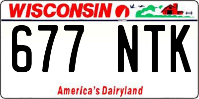 WI license plate 677NTK