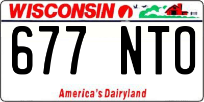 WI license plate 677NTO