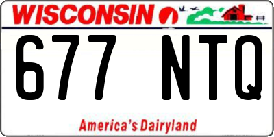 WI license plate 677NTQ