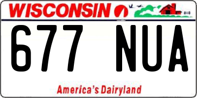 WI license plate 677NUA