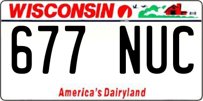 WI license plate 677NUC