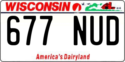 WI license plate 677NUD