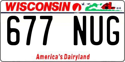 WI license plate 677NUG