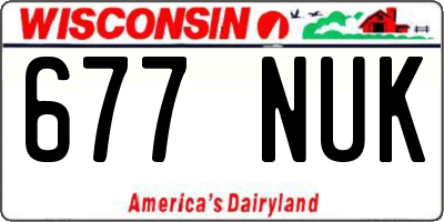 WI license plate 677NUK