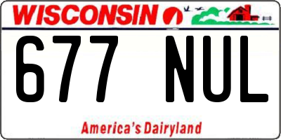WI license plate 677NUL