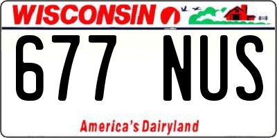WI license plate 677NUS
