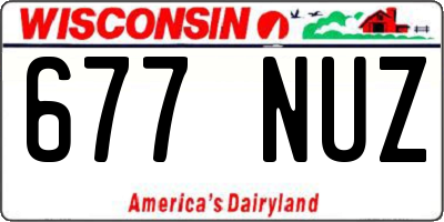 WI license plate 677NUZ
