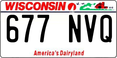 WI license plate 677NVQ