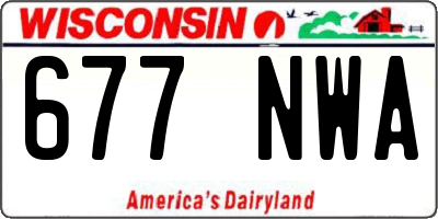 WI license plate 677NWA