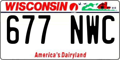 WI license plate 677NWC