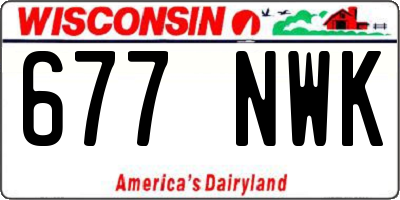 WI license plate 677NWK