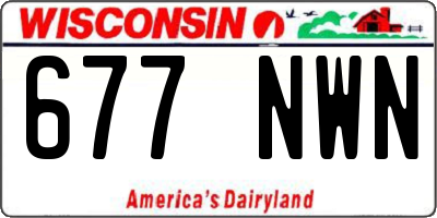 WI license plate 677NWN