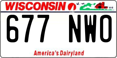 WI license plate 677NWO