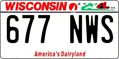 WI license plate 677NWS