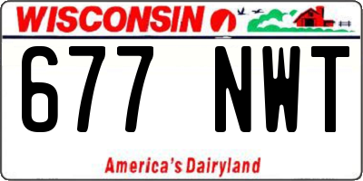 WI license plate 677NWT