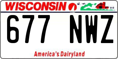 WI license plate 677NWZ