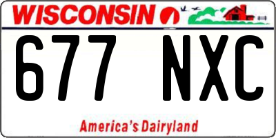 WI license plate 677NXC