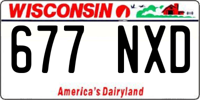 WI license plate 677NXD