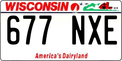 WI license plate 677NXE