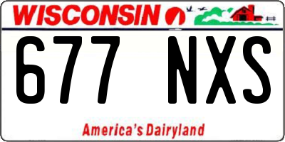 WI license plate 677NXS