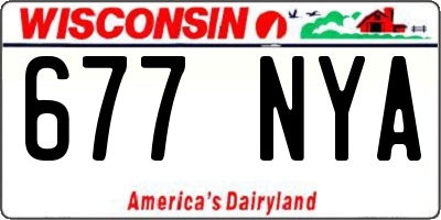 WI license plate 677NYA