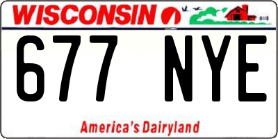 WI license plate 677NYE