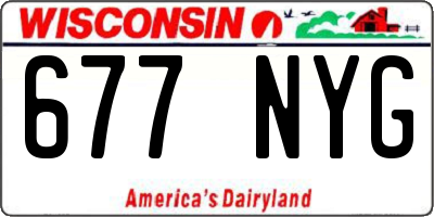 WI license plate 677NYG