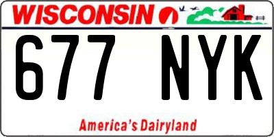 WI license plate 677NYK
