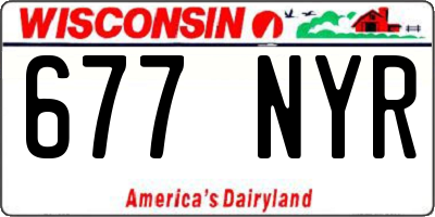 WI license plate 677NYR