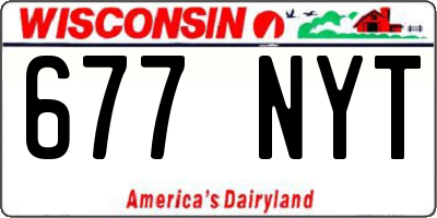 WI license plate 677NYT