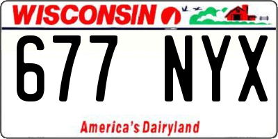 WI license plate 677NYX